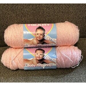 Red Heart Baby Fingering Yarn Lot Of 2 - Light Pink 722 Dye Lot 105 Soft